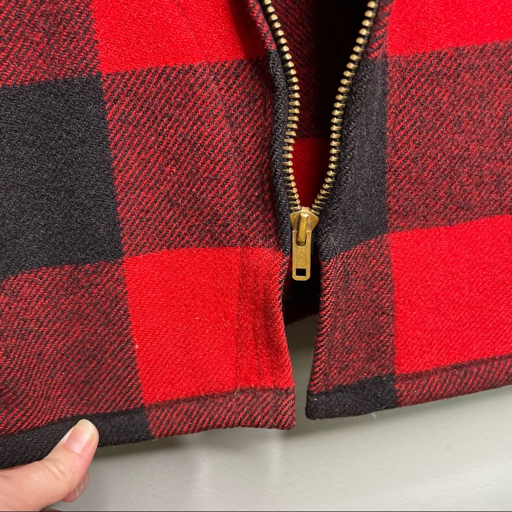 Rare Vintage 1950s Woolrich Buffalo Plaid Wool Unlined Zippered Hunting Coat - Picture 12 of 16